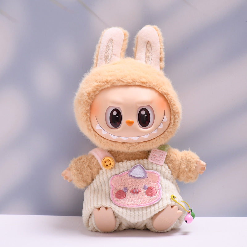 Only clothes] one or two generation pendant labubu small animal suspenders suit sit labubu change baby clothes