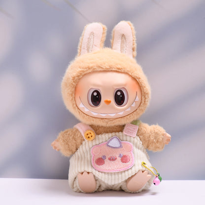 Only clothes] one or two generation pendant labubu small animal suspenders suit sit labubu change baby clothes