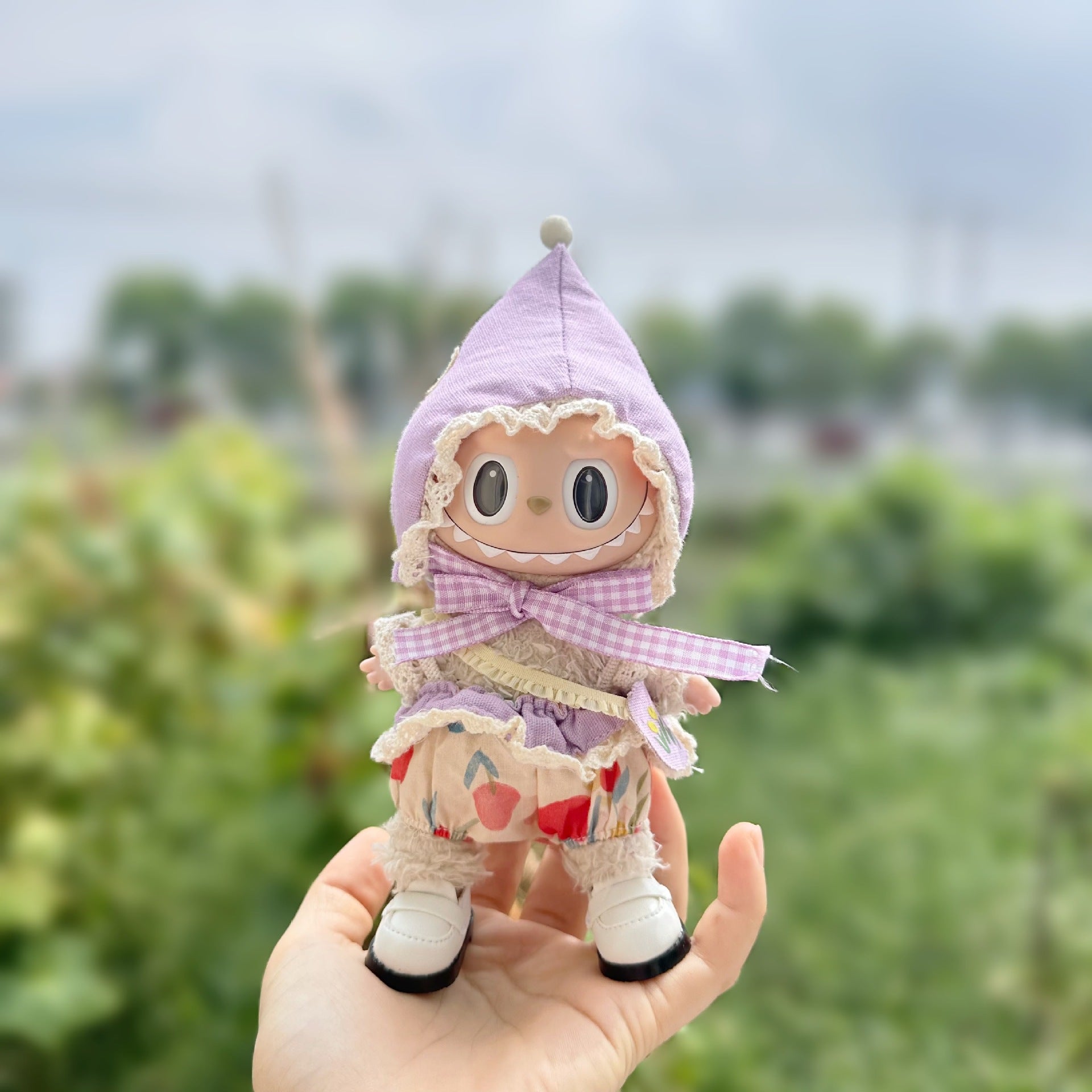 Only clothes] new 17cm blind box pull cloth doll clothes cute elf suit LABUBU clothes adorable