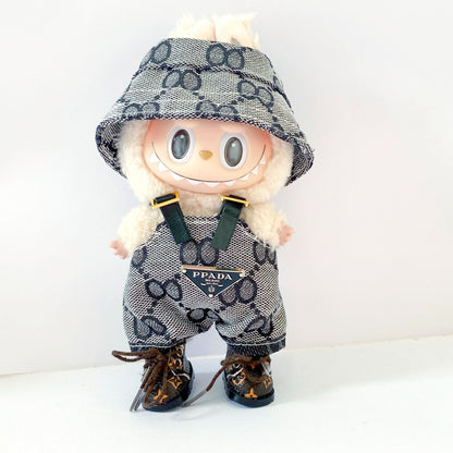 Labubu Doll Outfit - 17cm Party Clothes Set with Skirt, Suspenders & Accessories
