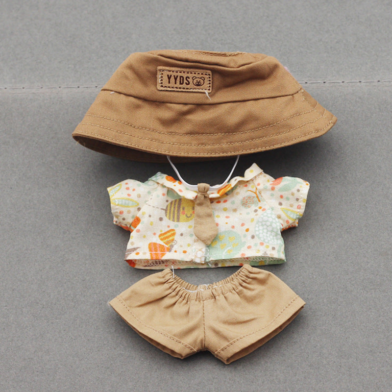 Labubu Doll Fisherman Hat & Outfit Set for 10cm & 17cm Vinyl Dolls