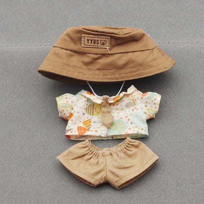 Labubu Doll Fisherman Hat & Outfit Set for 10cm & 17cm Vinyl Dolls