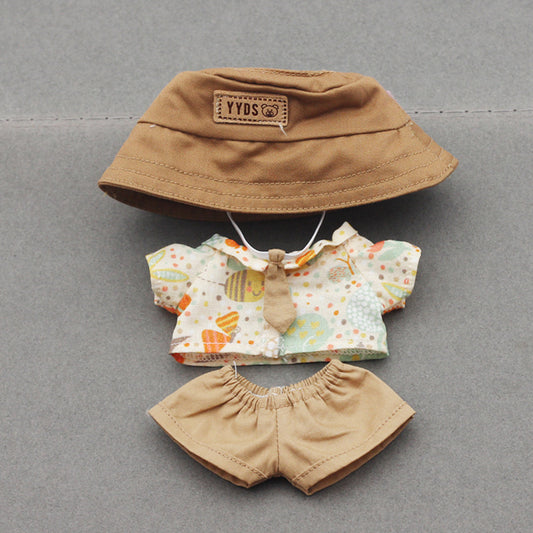 Labubu Doll Fisherman Hat & Outfit Set for 10cm & 17cm Vinyl Dolls