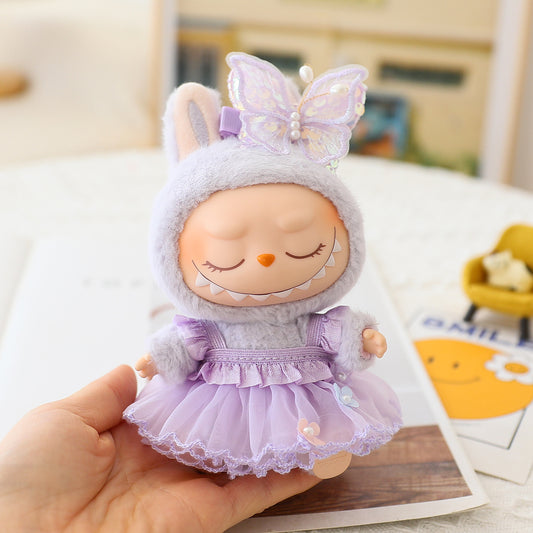 Labubu Labubu Doll Vinyl Blind Box Pendant Sitting Party One, Two and Three Generations Butterfly Veil Dress Accessories