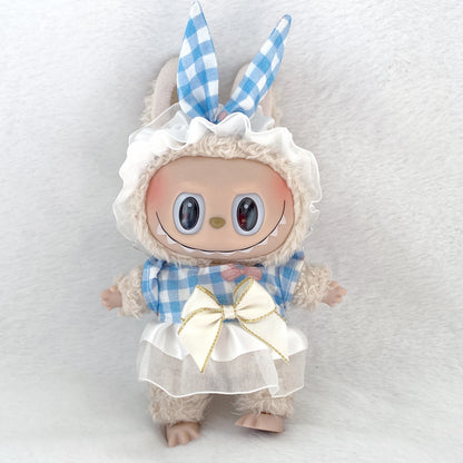Labubu Doll Bunny Girl & Lace Maid Outfits for 17cm Vinyl Dolls