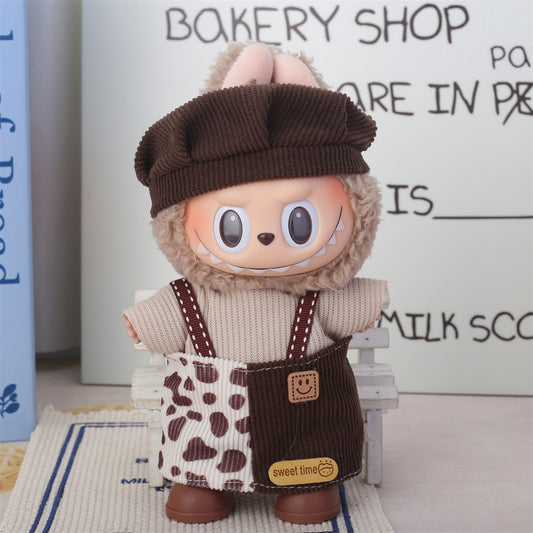 Super Q cute labubu doll 17cm pendant generation for doll plush doll vinyl face change