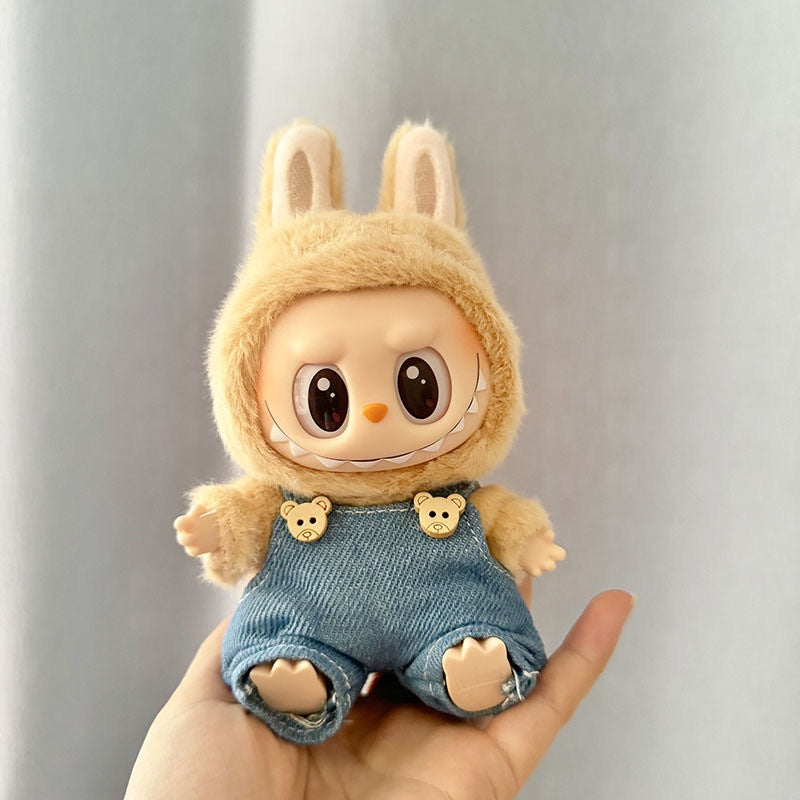 Only clothes] pull cloth doll clothes one, two and three generations of key chain LABUBU wear baby clothes small cherry blue shark