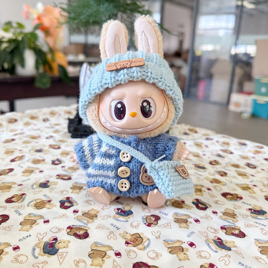 The first and second generation of blind box cloth clothes sweater hat backpack DIY with LABUBU sit party doll clothes