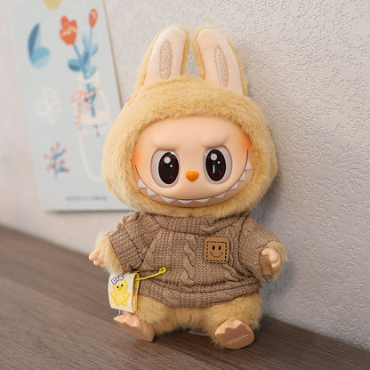 LABUBU Sitting Party Doll Rab Bub Macaron 2nd Generation Sitting Vinyl Doll Dress Dress for Dress