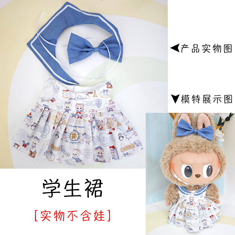 [Clothes Only] 37cm Labubu Vinyl Plush Doll Clothes suit Replace Labubu Skirt