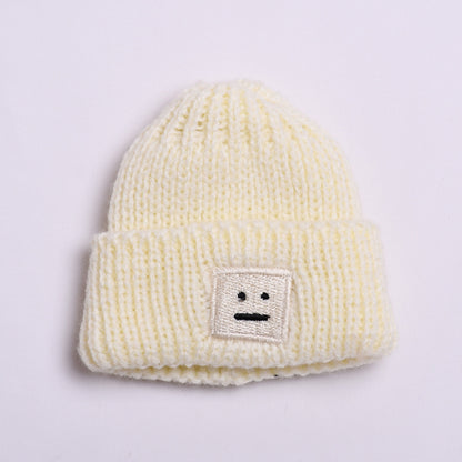 Labubu Doll Winter Outfit - White Sweater & Smiley Wool Hat for 17cm Pendant