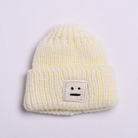 Labubu Doll Winter Outfit - White Sweater & Smiley Wool Hat for 17cm Pendant