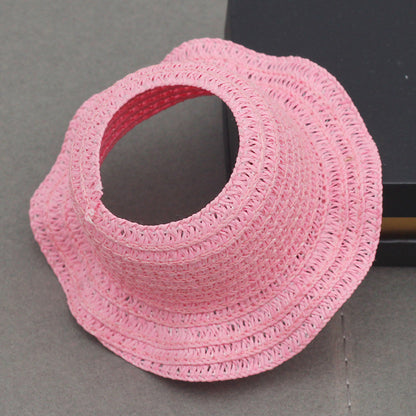 Labubu Doll Straw Hat - Woven Top Accessory for 17cm Pendant Dolls
