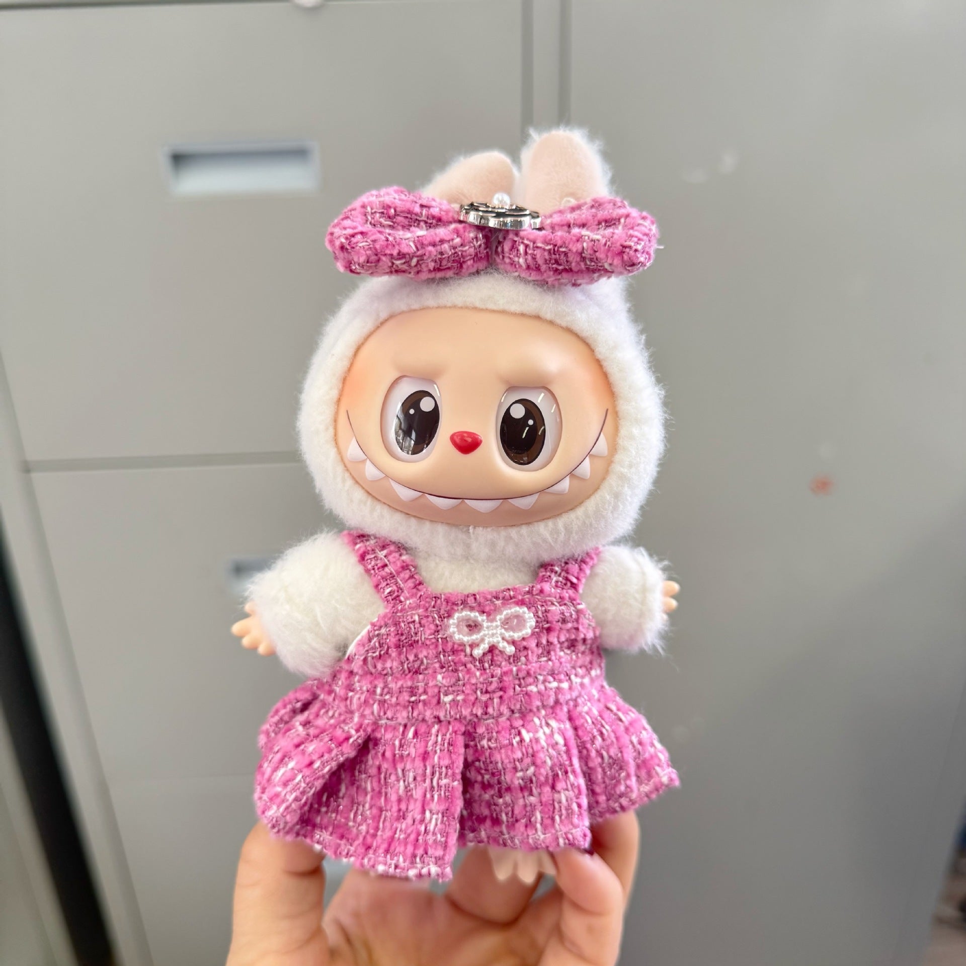 Clothes Only] New Rab Cloth Doll Clothes Fragrant Style Jumbo suit LABUBU Hair Accessories for Bow