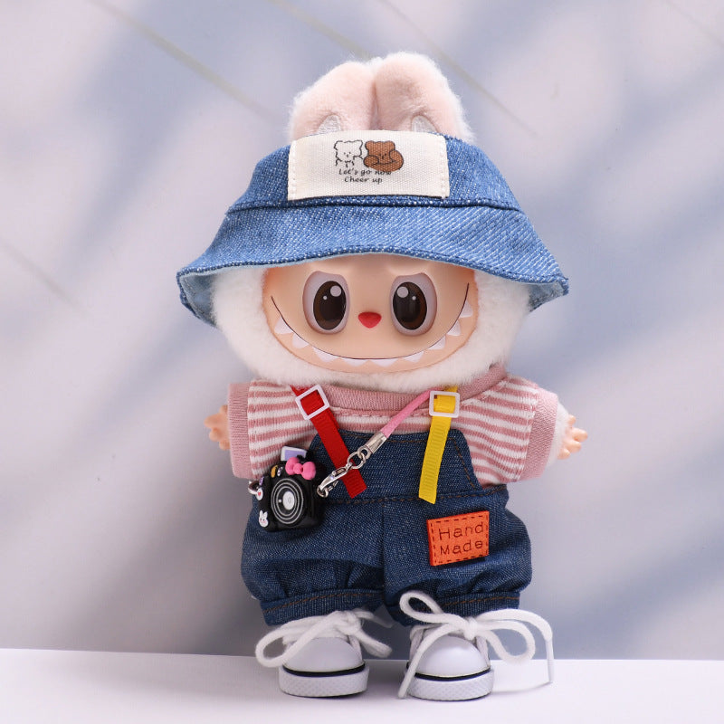 Only baby clothes] one, two and three generations of pendants labubu clothes Denim pants striped T labubu baby clothes