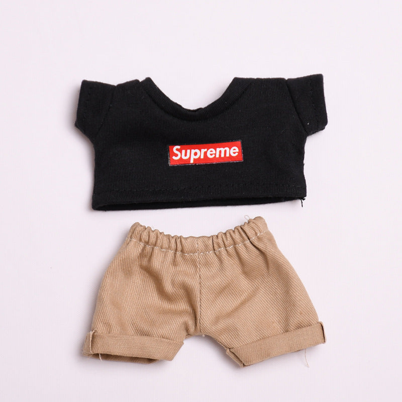 Only clothes] 17cm blind box pull cloth clothes for Labubu vinyl pendant doll casual T-shirt suit
