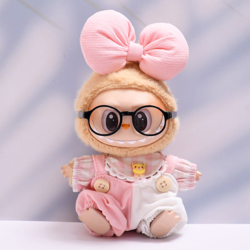 Only clothes] the first and second generations sit on cloth hanging clothes labubu doll big bow strap pants suit