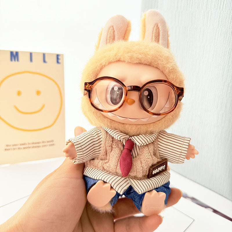 Only clothes for sale] first and second generation key chain Labubu clothes pendant cloth doll chocolate academy style