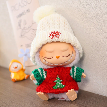 Generation II Blind Box Labubu Doll Clothes LABUBU Sit Party Doll Christmas Cloak Christmas Hat Clothes