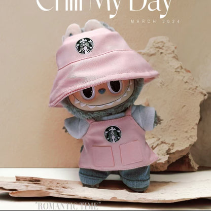 Labubu Doll Overalls Set for 17cm Vinyl Dolls