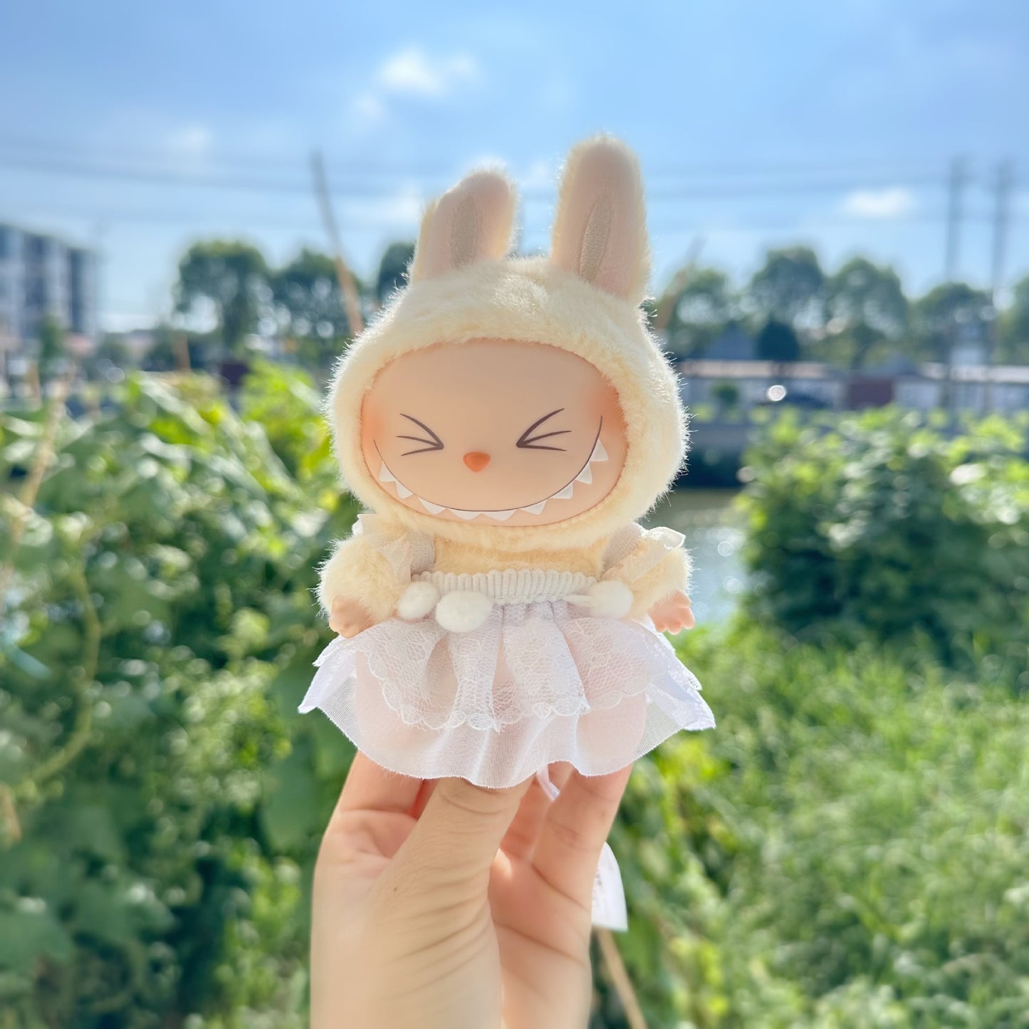 Clothes Only] First/Second Generation Labubu Clothes Pendant Rab Cloth Sit Party Baby Clothes Sweet Slip Skirt Cute