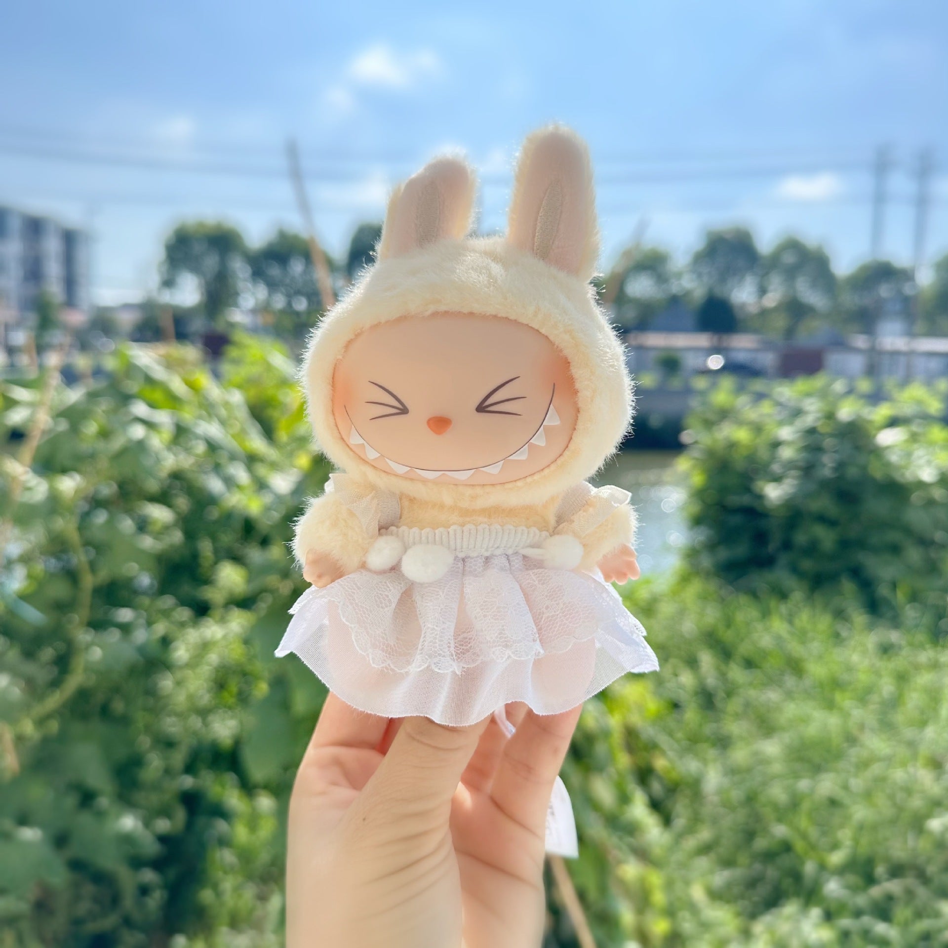 Clothes Only] First/Second Generation Labubu Clothes Pendant Rab Cloth Sit Party Baby Clothes Sweet Slip Skirt Cute