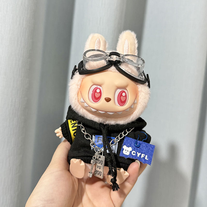 Only clothes] the first and second generation Labubu clothes pendant labubu sit party doll fluorescent bear flight suit