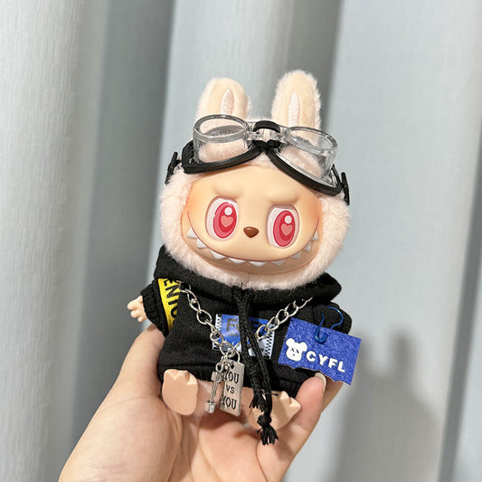 Only clothes] the first and second generation Labubu clothes pendant labubu sit party doll fluorescent bear flight suit