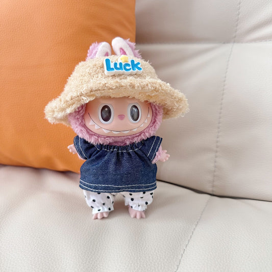 Only clothes] 17CM pendant blind box cloth cloth clothes LABUBU doll doll Denim coat hat skirt