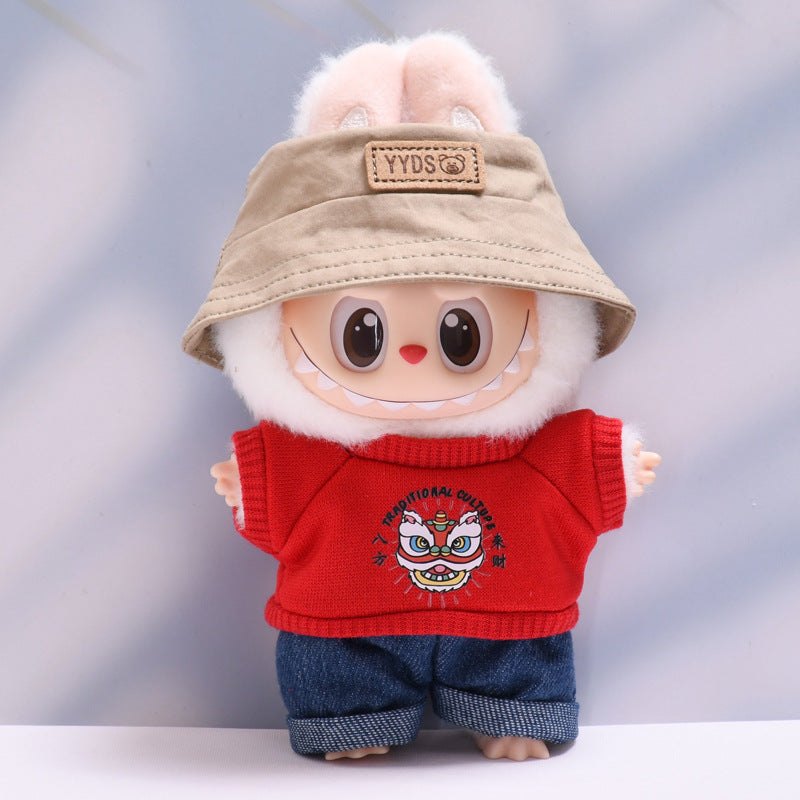 Only baby clothes] one or two generation pendant labubu clothes tide T-shirt jeans cap suit cloth baby clothes