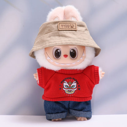 Only baby clothes] one or two generation pendant labubu clothes tide T-shirt jeans cap suit cloth baby clothes