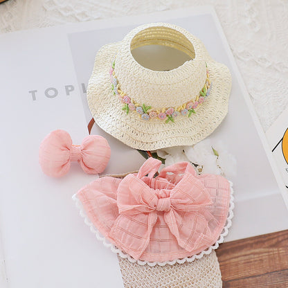 Generation II Blind Box Labubu Hanging Clothes Rab Cloth Sit Party Clothes Doll Summer Straw Hat Skirt