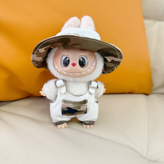 Labubu Doll Camouflage Canvas Hat Set for 1st & 2nd Gen