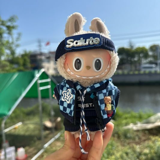 Only clothes] LABUBU doll 17CM key chain cloth cloth clothes Bailey suit pendant doll clothes full