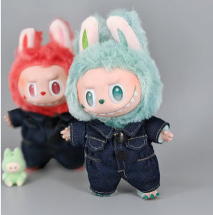 Labubu Denim Jumpsuit Outfit for 1st-3rd Gen Dolls