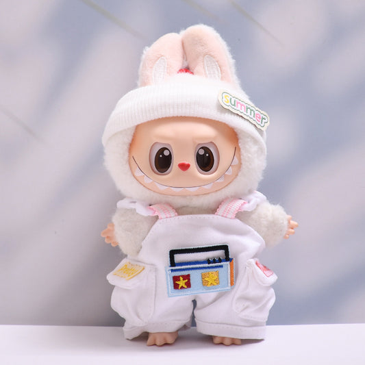 Baby Clothes Only] First, Second and Third Generation Pendants Labubu Clothes Radio Overalls Suit Labubu Replacement Baby Clothes