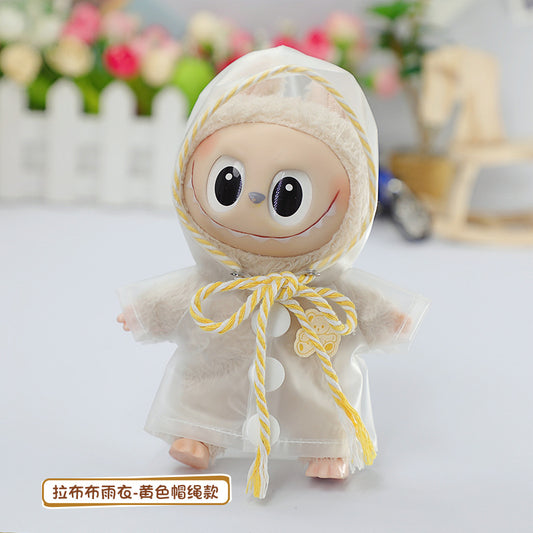 Labubu Baby Raincoat Dress-Up Doll Waterproof Transparent Hooded Jacket Clothes Labubu Pendant Baby Clothes