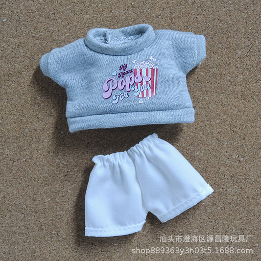 17cmLABUBU Rab Plush Doll Pendant Doll Sports suit Doll Doll Clothes Replacement
