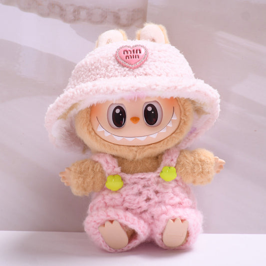 Only clothes] generation two generation pendant pull cloth hat wool jumpsuit small bag Labubu for baby clothes