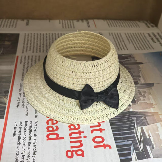 First and Second Generation Labubu Sitting Party 17cm Vinyl Macaron Labubu Summer Empty Top Straw Hat