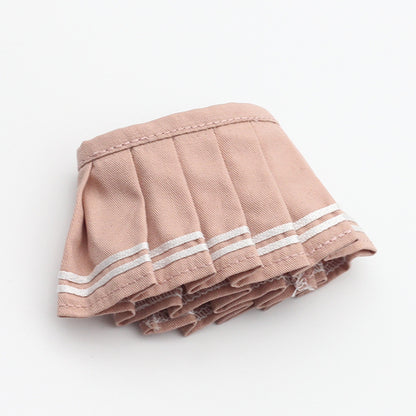 Labubu Doll Pleated Skirt for 17cm Vinyl Doll - Plaid & Solid Colors