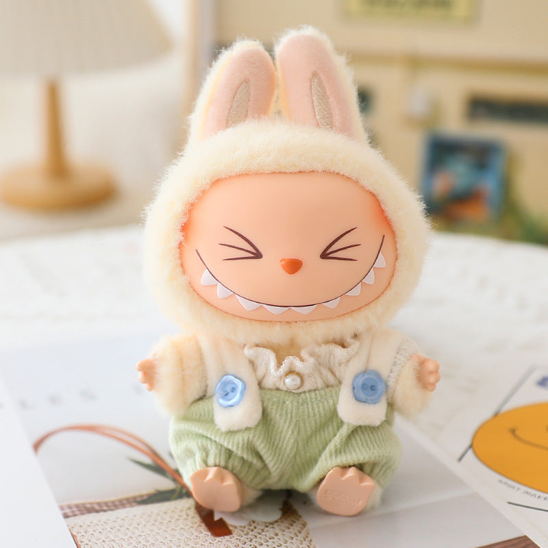 The second generation of cloth cloth clothes vinyl doll sitting party labubu replacement pants hat shoes