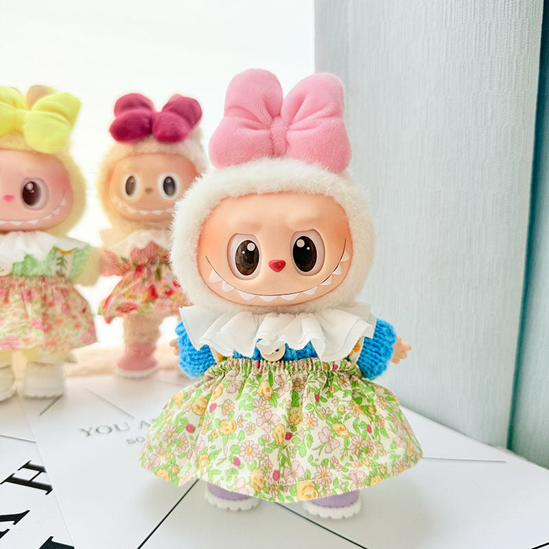 Only clothes for sale] first and second generation key chain Labubu clothes pendant cloth doll chocolate academy style
