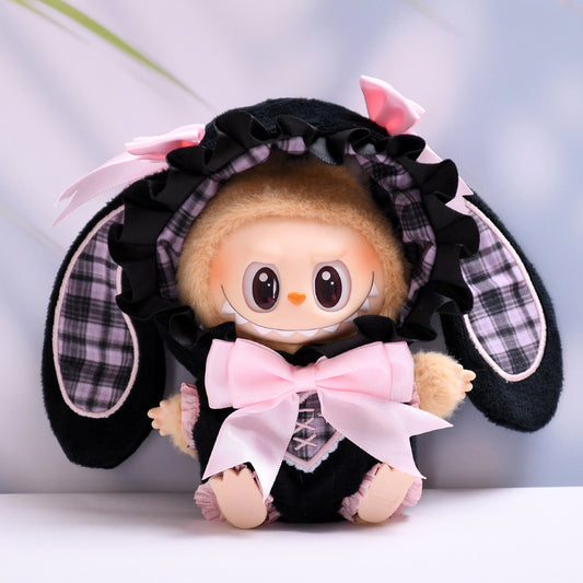 Only clothes] the first and second generation of blind box Labubu pendant clothes rabbit ear hooded cloth cloth baby clothes adorable