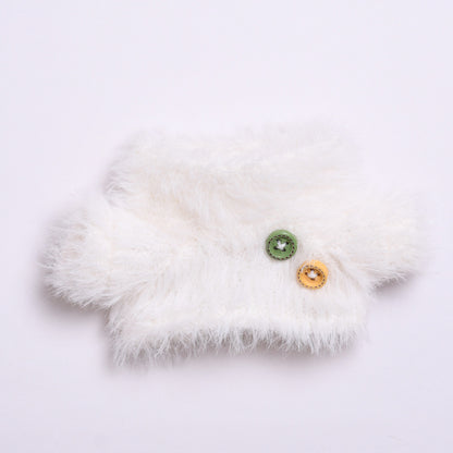 Labubu Doll Outfit - Furry Button Top & Denim Skirt/Jeans for 2nd Gen Pendant