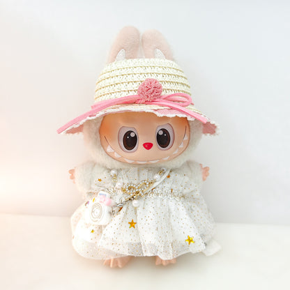 Labubu Doll Sparkling Star Skirt Outfit with Accessories for 17cm Vinyl Doll