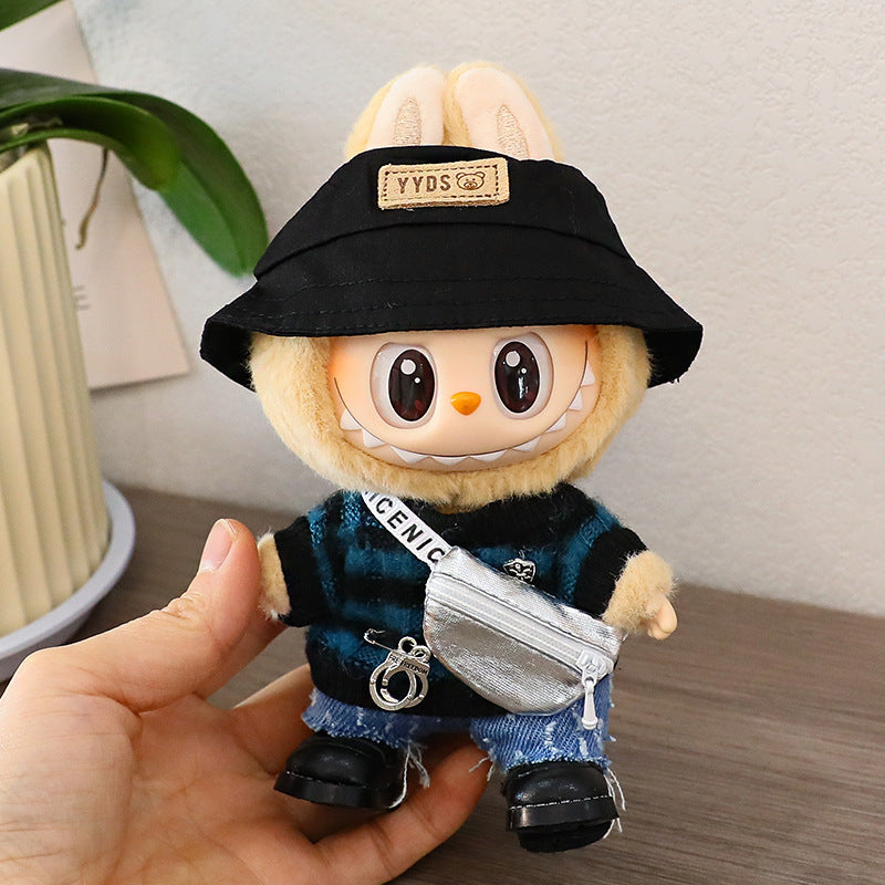 Generation One and Two Rags Clothes Labubu Blind Box Keychain Vinyl Doll Sweater suit Hat Shoes Glasses