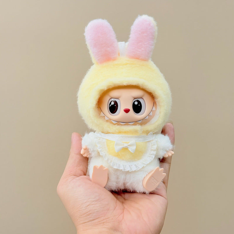 Labubu Doll Outfit Set - 17cm Cute Animal Costume (Headwear & Bib)