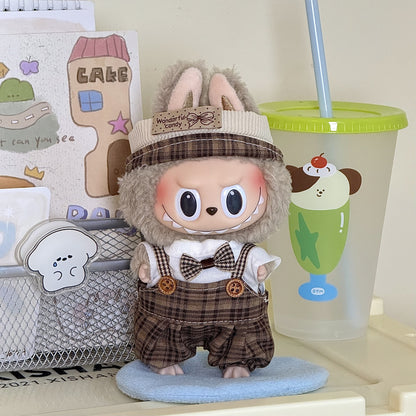 17cm Labubu Pendant Doll Vinyl Labubu Doll Can Wear suit for Plush Toy Clothes