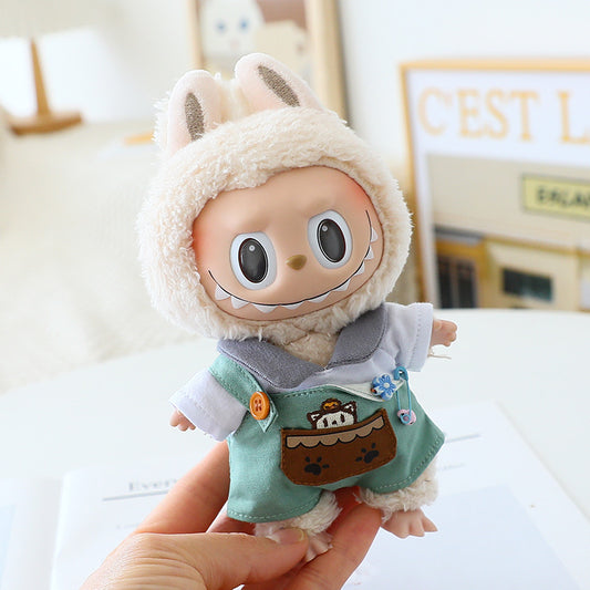 Labubu Doll Clothes Generation 2 Generation Pond Glue Blind Box Hanging Clothes Bracing Cloth for T-Shirt Suspenders Hat Eyes